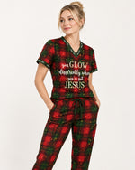 Personalized Name And Specialty You Glow Differently When You've Got Jesus Plaid Pattern Christmas Gift For Nurse Set
