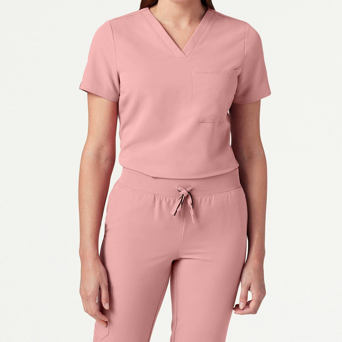 Women’s Slim Fit Tuckable V-Neck Scrub Top with 1 Chest Pocket and Stretch Panels
