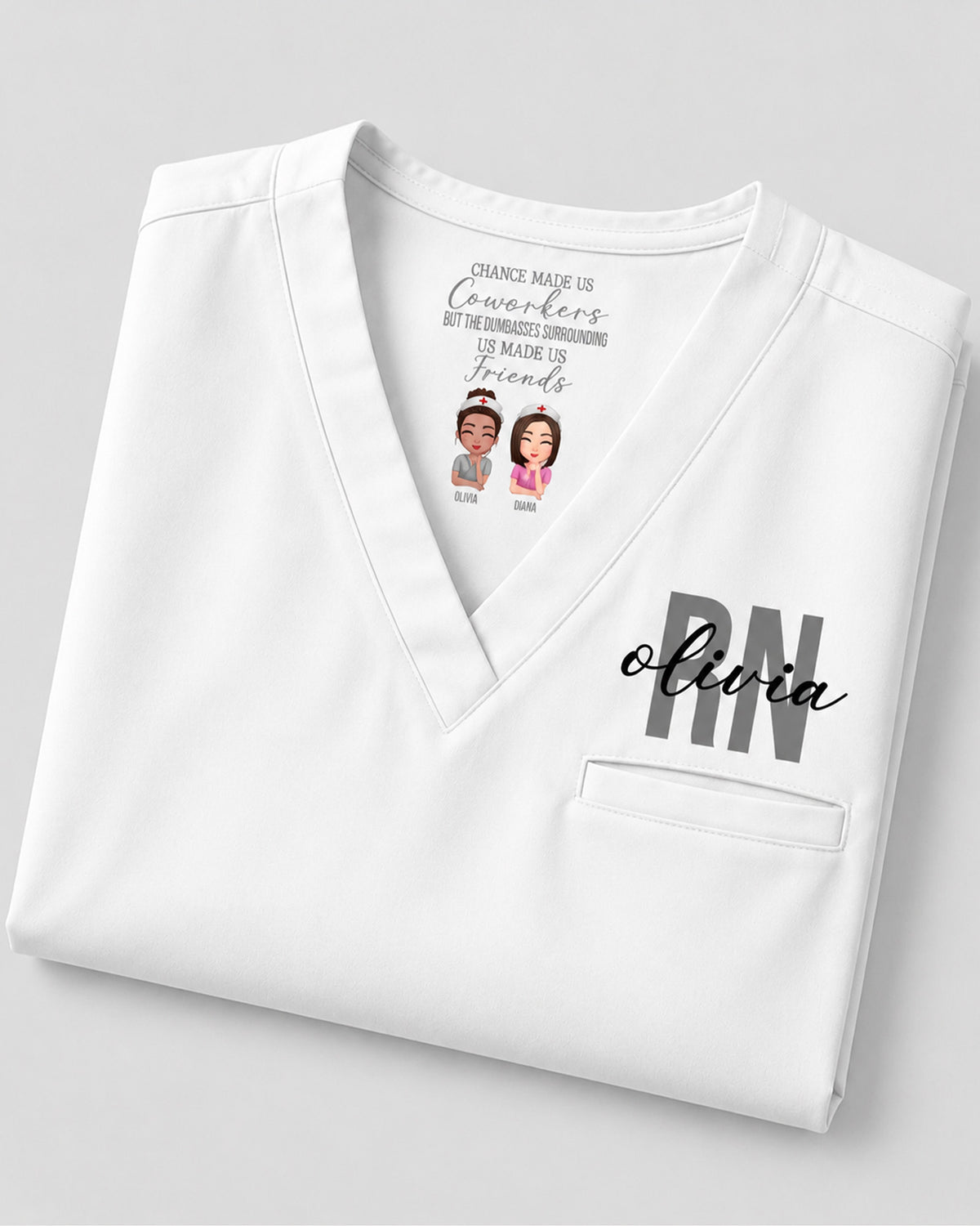 Personalized Name, Specialty And Character Chance Made Us Coworkers Funny Hidden Message Gift For Nurse Coworker Top