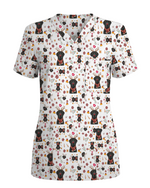 Funny Black Lab Reindeer Scrub Top