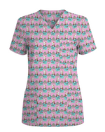 Cute Snowman Christmas Medical Nurse Scrub Top
