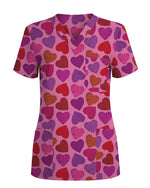 Swirling Hearts Valentine Medical Scrub Top