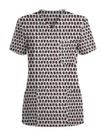 Cute Black Cat Heart Scrub Top