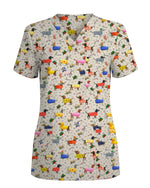 Colorful Dachshund Scrub Top