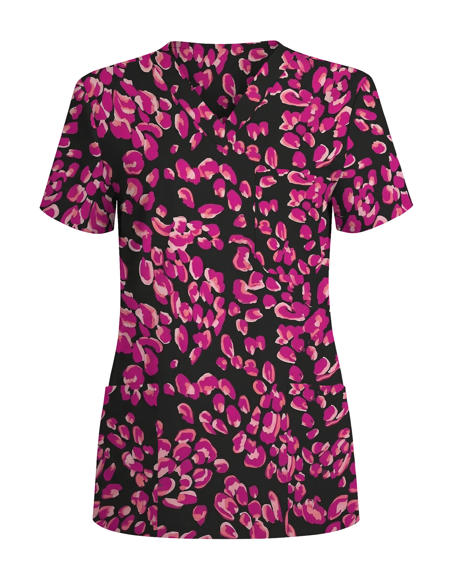 Pink Rose Petals All Over Scrub Top