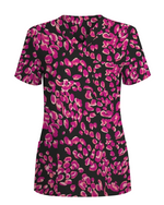 Pink Rose Petals All Over Scrub Top