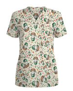 Cute Christmas Pill Capsule Nursing Scrub Top