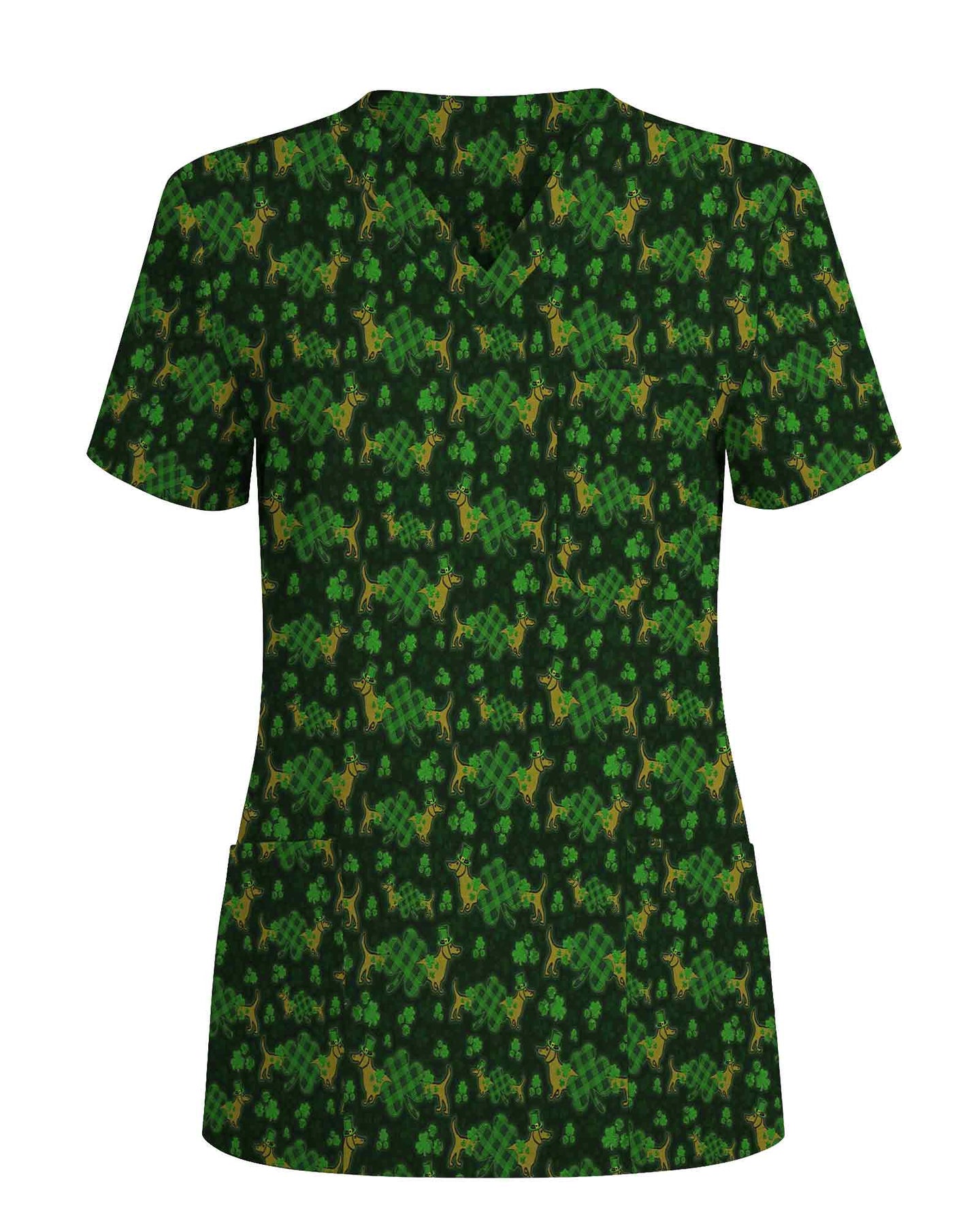 Green St. Patrick's Day Dachshund Scrub Top