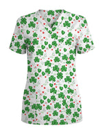 Lucky Clover St. Patrick's Day Scrub Top