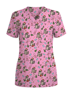 Christmas Raccoon Holiday Nursing Scrub Top