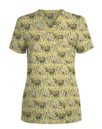 Festive Mardi Gras Typography Nurse Scrub Top