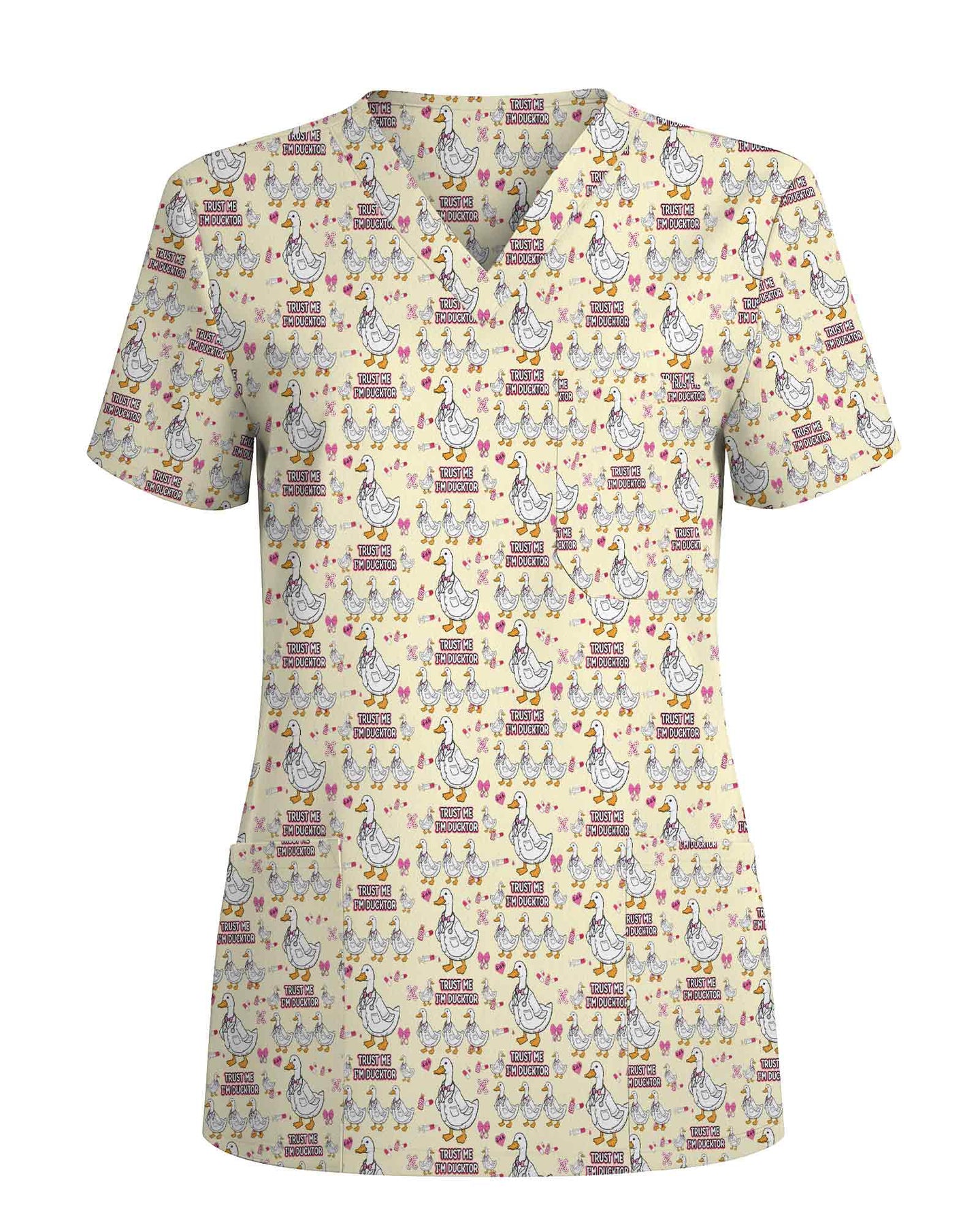 Funny Yellow Ducktor Scrub Top