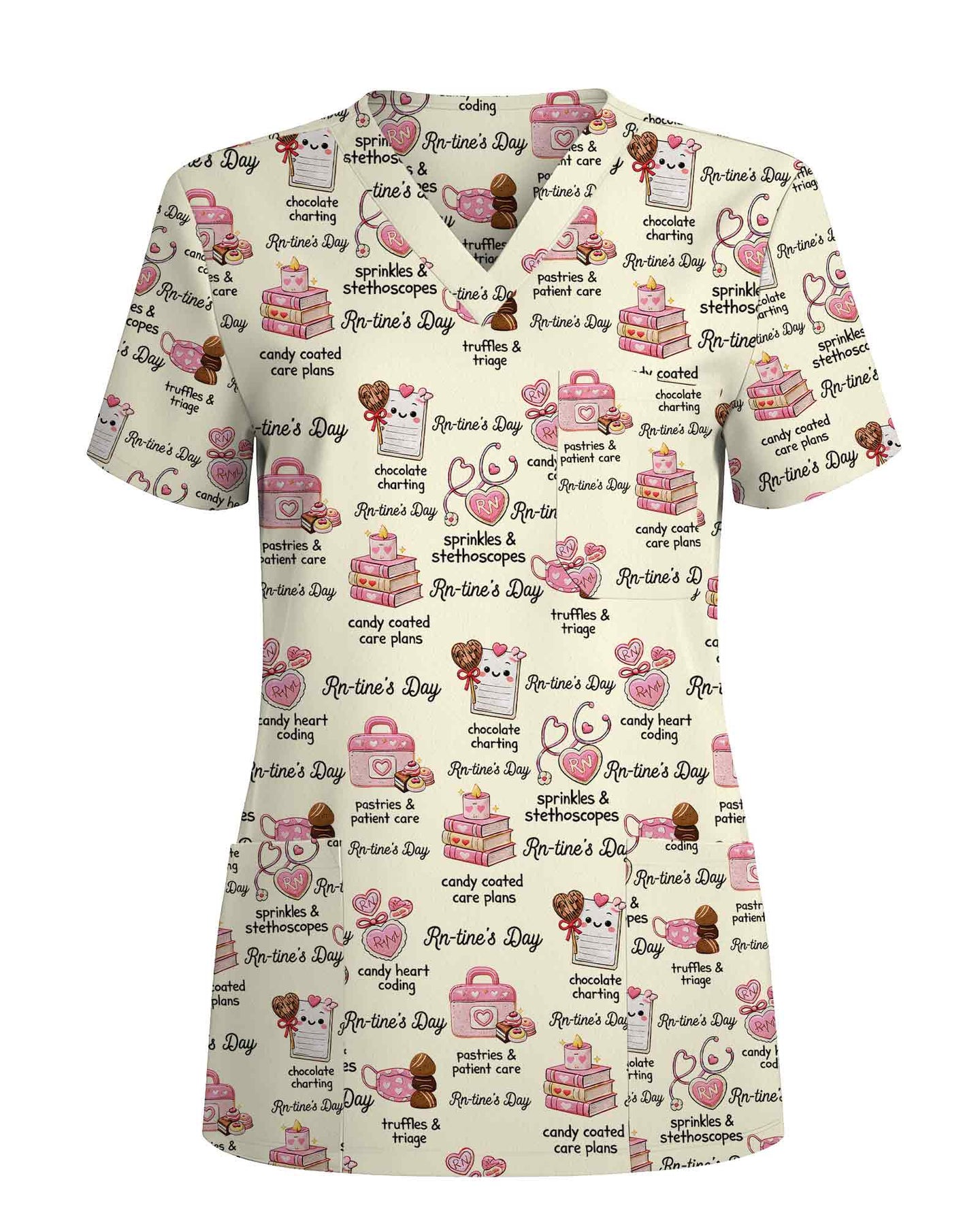 Rn-tine's Day Sweet Treats Medical Scrub Top