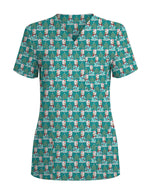 Christmas Nurse Snowman Scrub Top