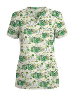 Lucky Goose Nurse Shamrock Scrub Top
