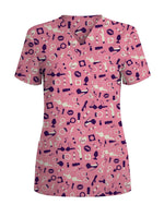 Playful Spicy Coquette Adult Valentine Medical Scrub Top