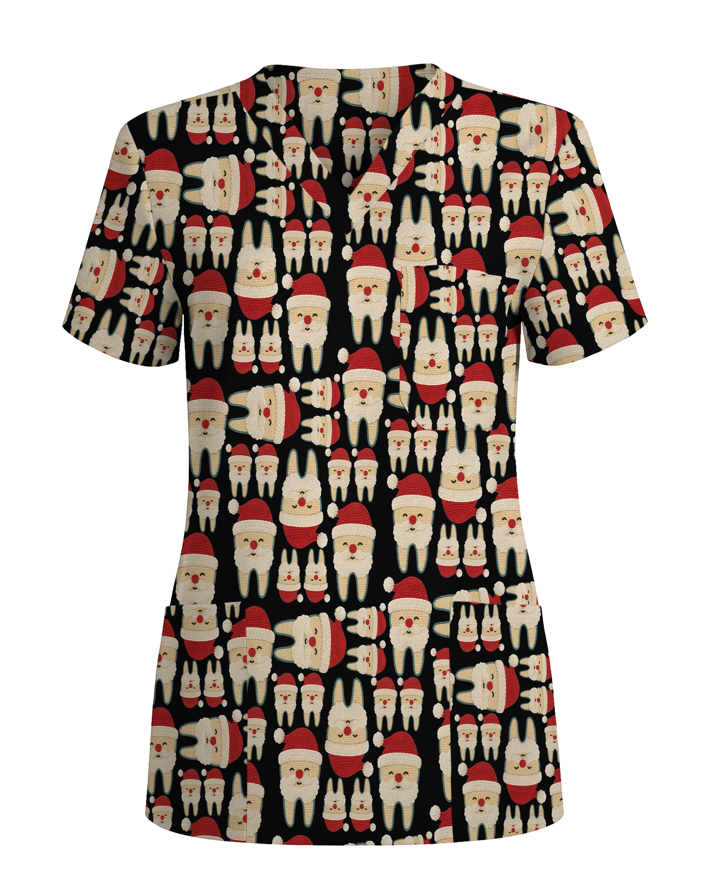 Santa Teeth All I Want For Christmas Dental Scrub Top