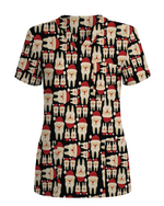 Santa Teeth All I Want For Christmas Dental Scrub Top