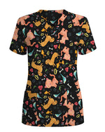 Playful Cats & Dogs Vet Life Scrub Top