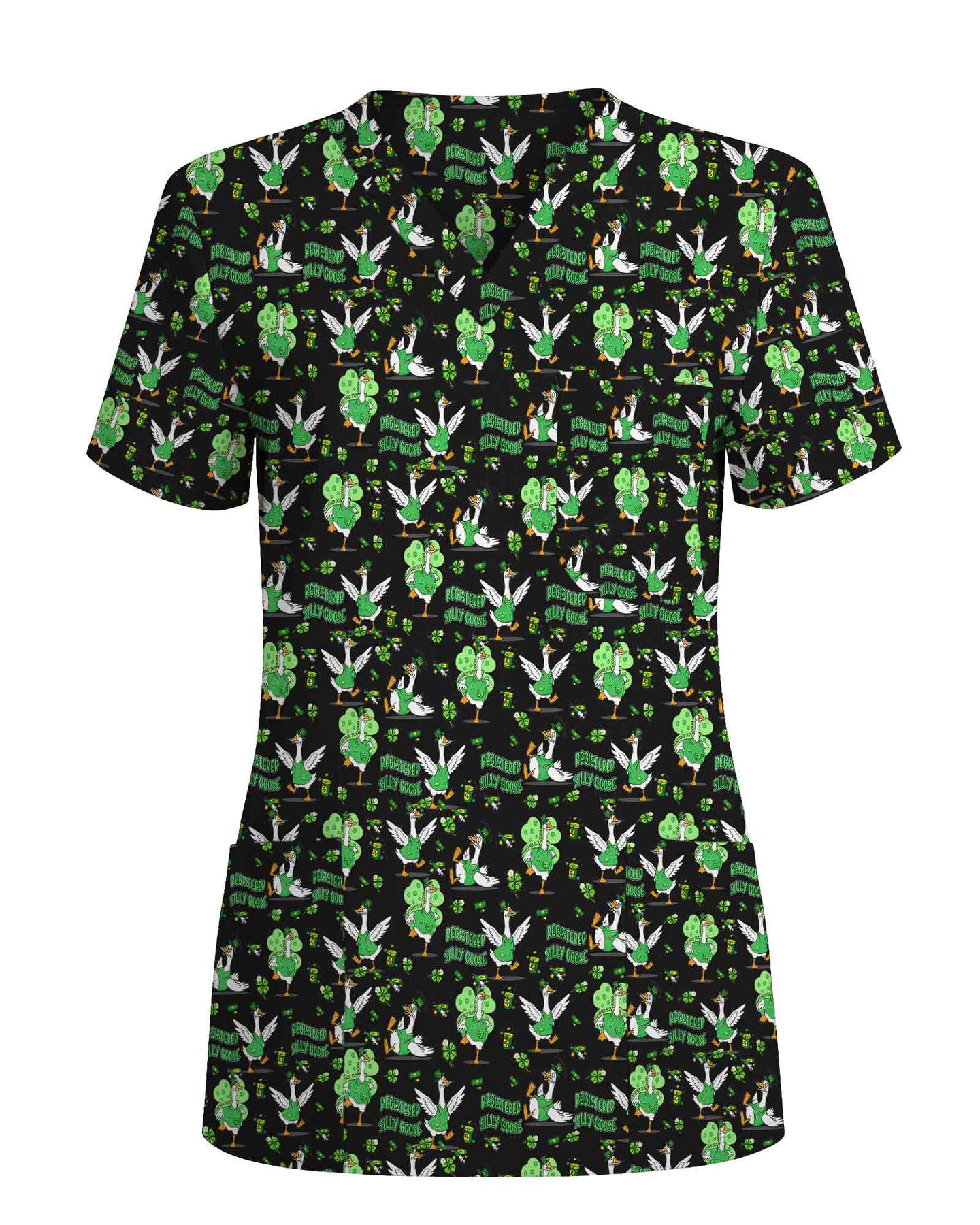 Funny St. Patrick's Day Goose Medical Scrub Top
