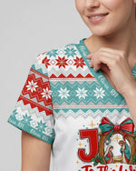Personalized Text Joy To The World Jesus Christmas Gift For Nurse Top