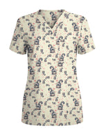 Adorable Cat Scrub Top