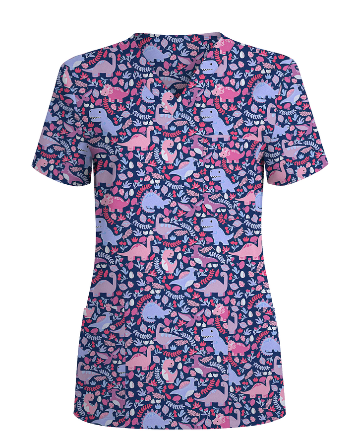 Little Dino Dreams Women Scrub Top