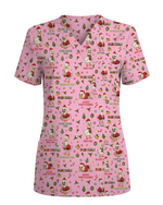 Funny Christmas Goose Pain Scale Nursing Scrub Top