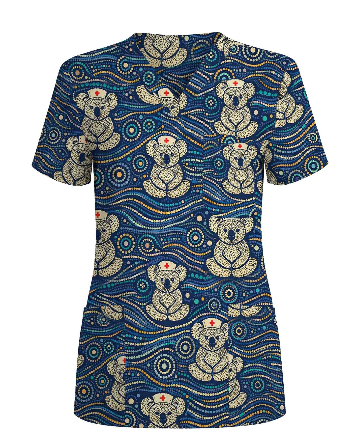 Aboriginal Indigenous Art Nurse Koala Medical Scrub Top