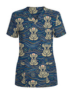 Aboriginal Indigenous Art Nurse Koala Medical Scrub Top