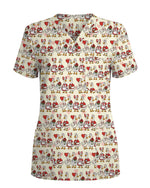 Cute Duck Nurse Valentine Heart Scrub Top