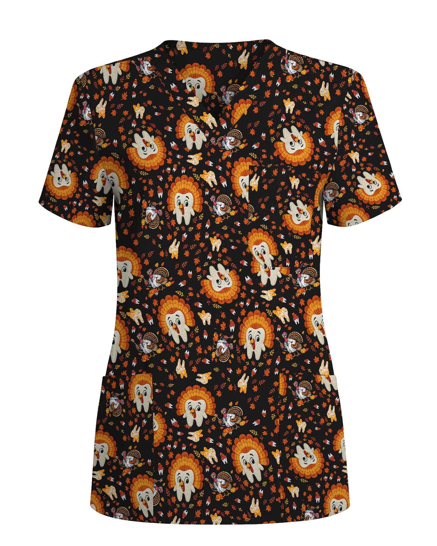 Thanksgiving Tooth Dental Scrub Top