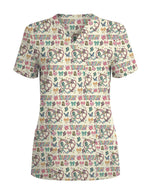 Lovely "You Give Me Butterflies" Nurse Valentine Scrub Top