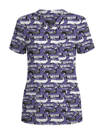 Adorable Mummy Wiener Dog Medical Scrub Top