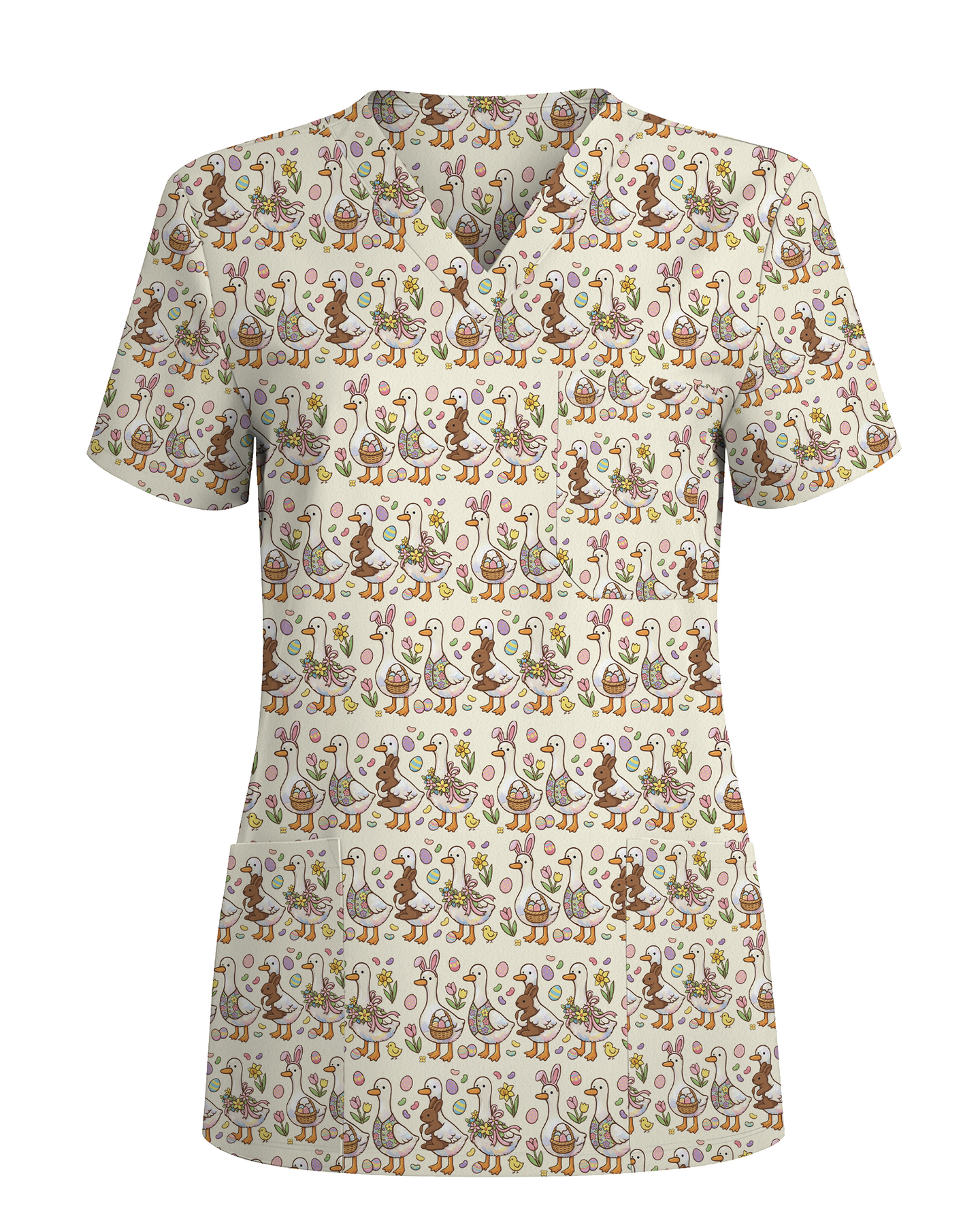 Adorable Goose Holiday Medical Scrub Top