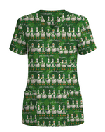 Adorable Just A Lucky Goose Medical Scrub Top