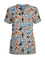 Australian Summer Beach Scrub Top