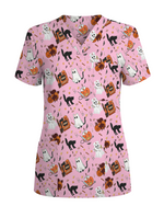 Cute Halloween Ghost Nurse Medical Scrub Top