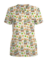 Adorable Cat Lover Nurse Scrub Top