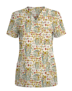 Floral Tooth Sunflower Dental Assistant Scrub Top