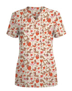 Sweet Dachshund Valentine Heart Scrub Top