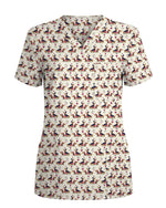 Cute Valentine Dachshund Scrub Top