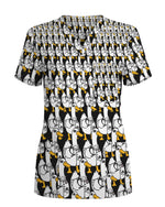 Cute Doctor Duck Cartoon Healthcare Scrub Top