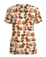 Sweet Valentine Dachshund Scrub Top
