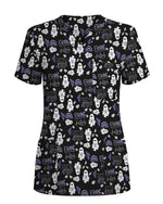 Faith Over Fear Purple Ribbon Cancer Awareness Scrub Top