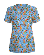Cute Christmas Vet Tech Nursing Scrub Top