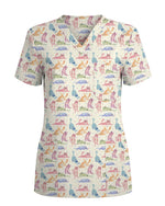 Cute Colorful Cats Medical Scrub Top