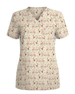Cute Stork Nurse Valentine Scrub Top