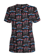 Patriotic 250 Years of Independence Healthcare Scrub Top
