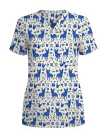Blue Heeler Dot Art Scrub Top